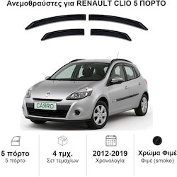 Heko Set Car Windbreakers Front And Back Dark Fime For Renault Clio 4 Pieces 27184