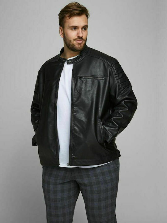 Jack & Jones Geacă Biker Din Piele Sintetică Neagră