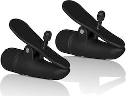 Calexotics Nipplettes Vibrating Satin Smooth Nipple Clamps Щипки за Зърна в Черен Цвят