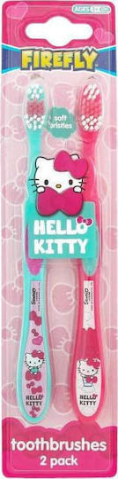 Firefly Hello Kitty Set Kinderzahnbürsten für 3+ Jahre 2 Stück Fuchsia