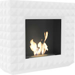 Kratki Ezgul Tuv Indoor Floor Bioethanol Fireplace White 114x32x96cm