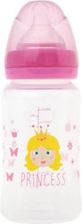 Kiokids Plastic Bottle with Silicone Nipple for 6+ months Pink Princess 240ml