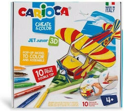 Carioca Creat & Color Jet Junior 3D Σετ Ζωγραφικής με 10 Μαρκαδόρους