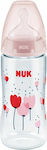 Nuk Plastikflasche First Choice Plus Temperature Control Gegen Koliken mit Silikonsauger für 6-18 Monate Pink Blumen 300ml 1Stück 10.741.940