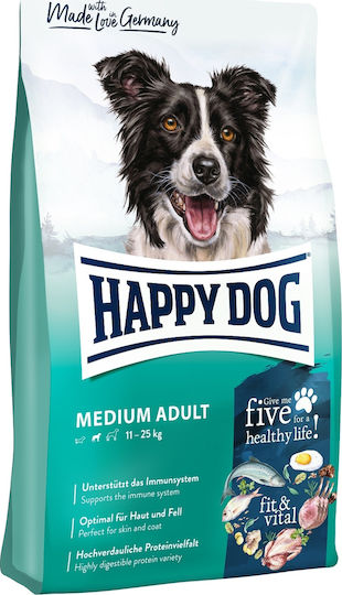 Happy Dog Fit & Vital 12kg Dry Food Gluten-Free for Adult Medium Breed Dogs with Poultry