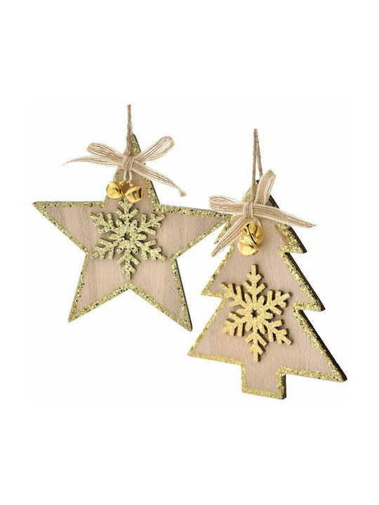 Hängender Weihnachtsbaumschmuck Holz 11x12cm Verschiedene Designs Verschiedene Designs