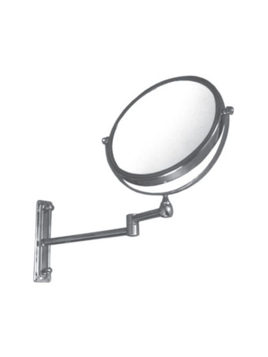 Tema Vergrößerung Runder Badezimmerspiegel aus Metall 20x20cm Silber