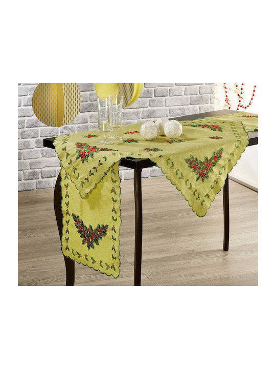 Whitegg Christmas Tablecloth Square Fabric Beig...