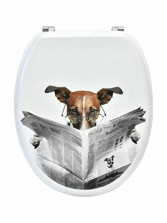 4103383 Toilettenbrille Kunststoff 45.6x37.2cm Lesender Hund