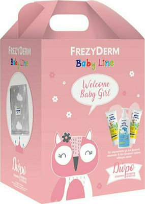 Frezyderm Welcome Girl Set Baby Shampoo 300ml & Baby Cream Κρέμα για την Αλλαγή Πάνας 2x175ml & Κουβέρτα Αγκαλιάς 4τμχ