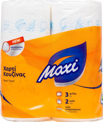 Maxi Χαρτί Κουζίνας 2 Ρολά 3 Φύλλων 139gr