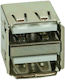 USB 2.0 Connector Double, Down, Silver/White (CON-U006)