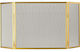 Zogometal Metallic Fireplace Screen with 3 Panels 57x24x53cm Gold