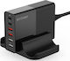 BlitzWolf Charging Stand with 4 USB-A Ports and 2 USB-C Ports 75W Quick Charge 3.0 / Power Delivery in Black color (BW-S16)