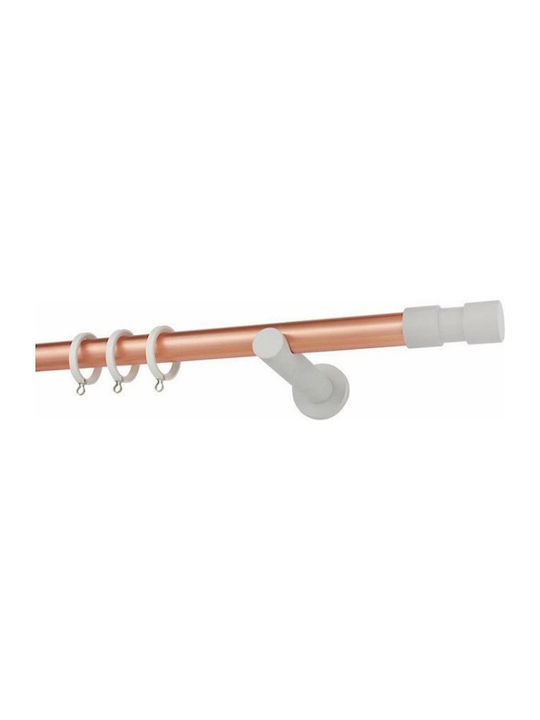 Zogometal Metallisch Vorhangstange Architect Collection Einfach Φ25mm 160cm Copper Matt / White