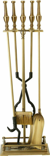 Zogometal Fireplace Tool Set with Stand Holder Bronze