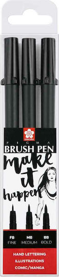 Sakura Pigma Design Markers Black 3pcs