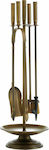 Zogometal Fireplace Tool Set with Stand Holder Bronze