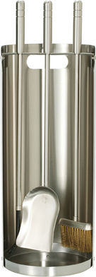 Zogometal Σετ Εργαλείων Τζακιού με Κουβά Inox Inox Ματ