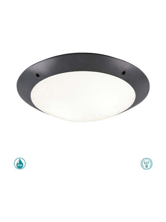 Trio Lighting Camaro Πλαφονιέρα Οροφής Εξωτερικού Χώρου E27 σε Μαύρο Χρώμα R60502042