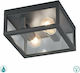 Trio Lighting Garonne Outdoor Ceiling Flush Mount E27 in Black Color 601860242