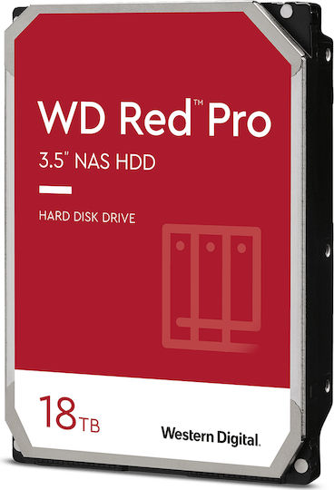 Western Digital Red Pro 18TB HDD Festplatte 3.5" SATA III 7200Umdrehungen pro Minute mit 512MB Cache für NAS / Server