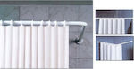 San Lorentzo Corner Shower Curtain Rod Wall Mounted Metallic White 80x80cm