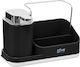 Aria Trade 169131A Tabletop Plastic Dispenser for the Kitchen with Sponge Holder Black