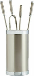 Zogometal Fireplace Tool Set with Bucket Nickel...