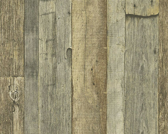 Tapet de Perete 1000x53cm Wood And Stone Bej