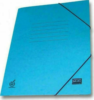 Skag Folder Prespan with Rubber Band and Ears for Paper A4 Blue