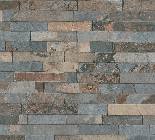 Wall Wallpaper Wood Stone Vinyl Petrol 1000x53cm Washable