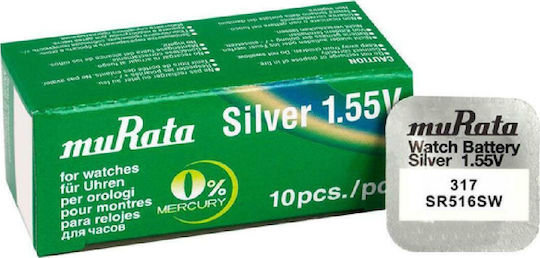 Murata Batterien Silber-Oxid für Uhren SR516 1.55V 10Stück