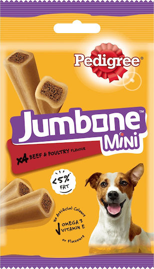 Pedigree Jumbone Deliciu pentru cățeluși Rase mici cu Vițel și Păsări de curte 160gr 4buc