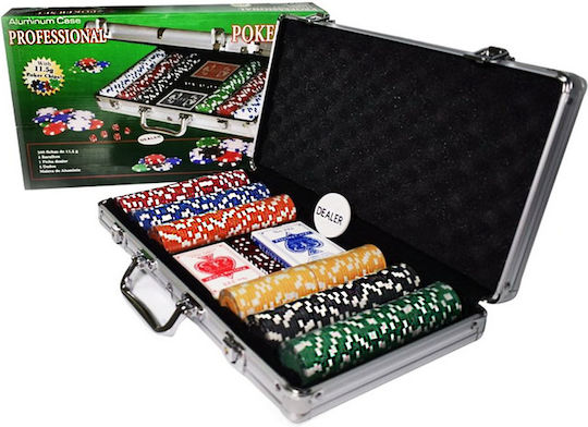 Set of 300 Poker Chips 38mm / 11.5g in Suitcase with 3 Decks