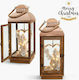 Parisis Christmas Wood Bronze Battery Lantern 50x20cm