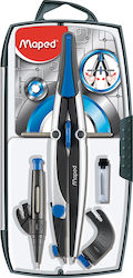 Maped Technic Premium Compass with Point, Pencil, Circle Cutter in Case