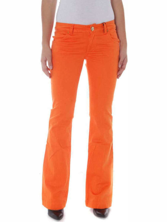 Phard Damen Stoff Hose in Schmaler Linie Orange