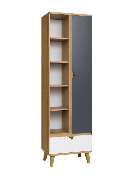 Bookcase Memone Grey 60x40x200cm