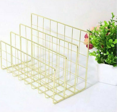 Metal Desk Organizer in Gold Color 24x11.5x15cm. 35917------2