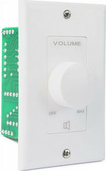 Power Dynamics Steckdose Volumen-Regler Lautsprecherleitung 2x50W mit Transformator 100V in Weiß Farbe VOL50