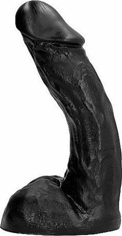 All Black Dave Realistic Dildo with Scrotum & Suction Cup Black 23cm