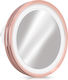 Navaris Mărire Oglindă de Baie Rotundă Lumini LED din Plastic 15x15cm Portocaliu