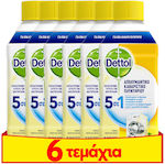 Dettol Washing Machine Cleaner Liquid Απολυμαντικό Lemon Scent 6pcs 250ml