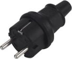 SAS Waterproof Male Schuko Plug Black IP44