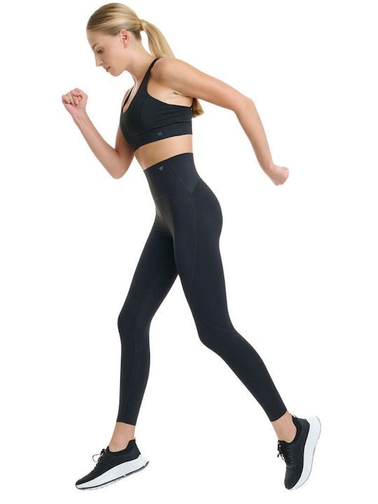 Damen Gekürzte Formendefinition Leggings Hohe Taille Schwarz