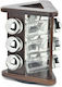 Karvounis Glass Tabletop Rotating Spice Rack Walnut 9pcs