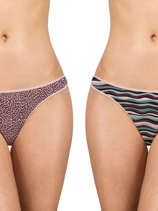 Walk Rio Bamboo Damen Slip 2Pack Pink/Green