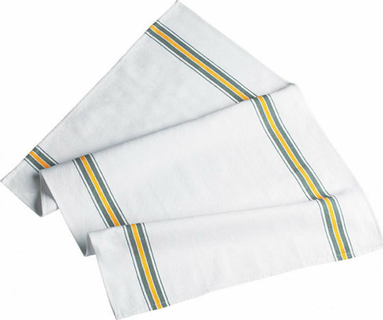 Egochef Torcione Stripe Towel from 100% Cotton in White Color 100x50cm