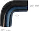 Simoni Racing Car Silicone Hose Air Intake with 90° Angle 51mm Diameter Universal Black